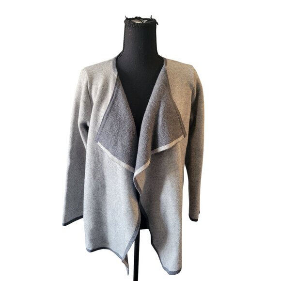 Lineamaglia Cardigan Sweater Womens XL Wool Blend Open Front Made In Italy Prep - Picture 1 of 9